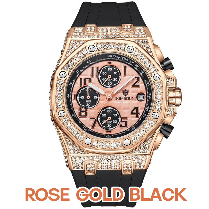 Sports 30M Waterproof Multi-Functional Unisex's Rhinestone Silicone Quartz Watch