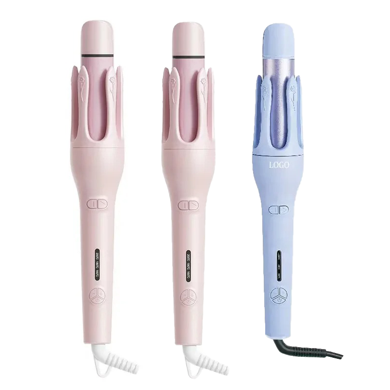 2-in-1 Automatic Hair Curler & Straightener 360° Rotating Wand for Medium & Long Hair Tangle-free Anti-Scald