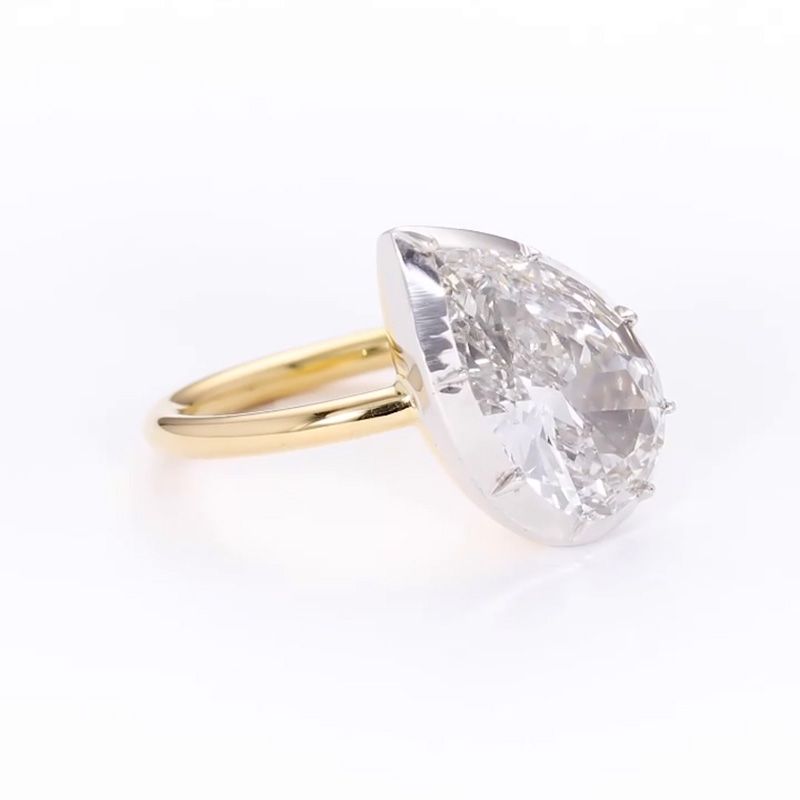 Kylie 3ct Pear Cut White Sapphire Engagement Ring