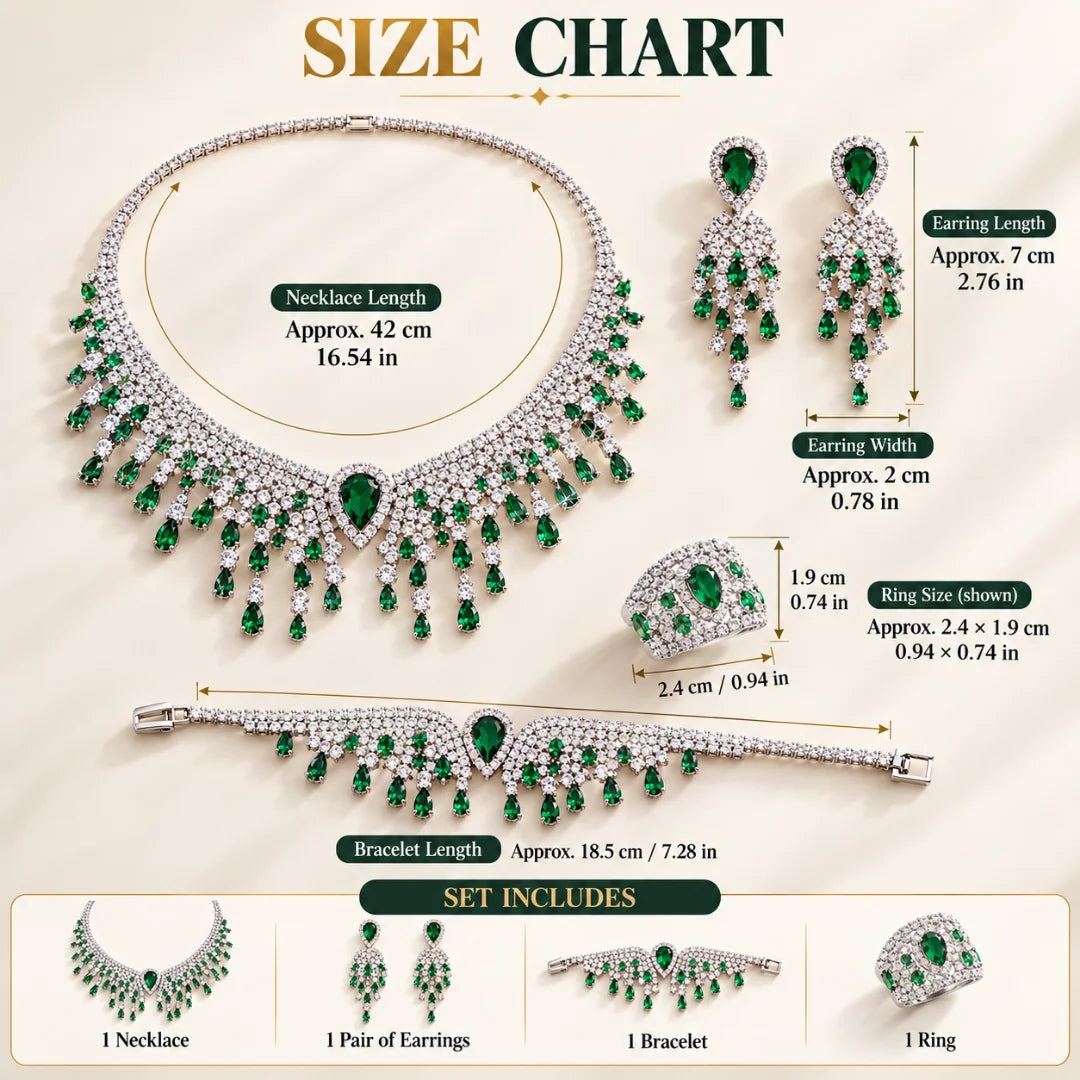 Luxury 4-Piece Teardrop Statement Jewelry Set
