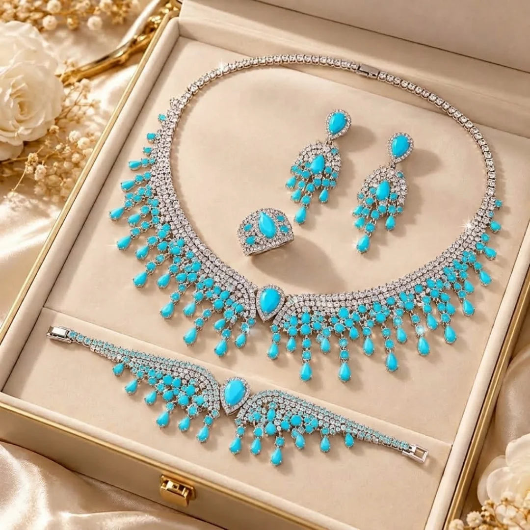 Luxury 4-Piece Teardrop Statement Jewelry Set