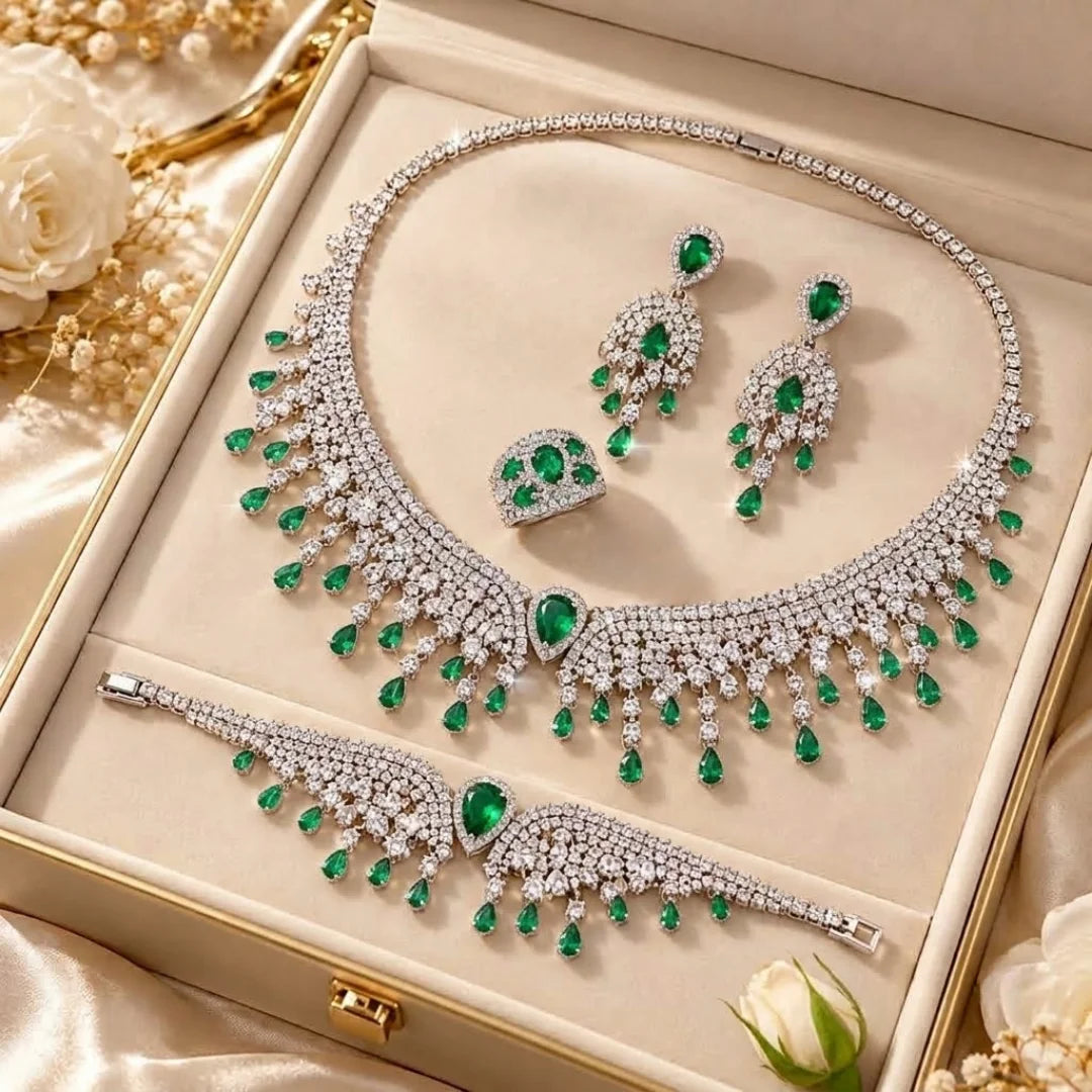 Luxury 4-Piece Teardrop Statement Jewelry Set