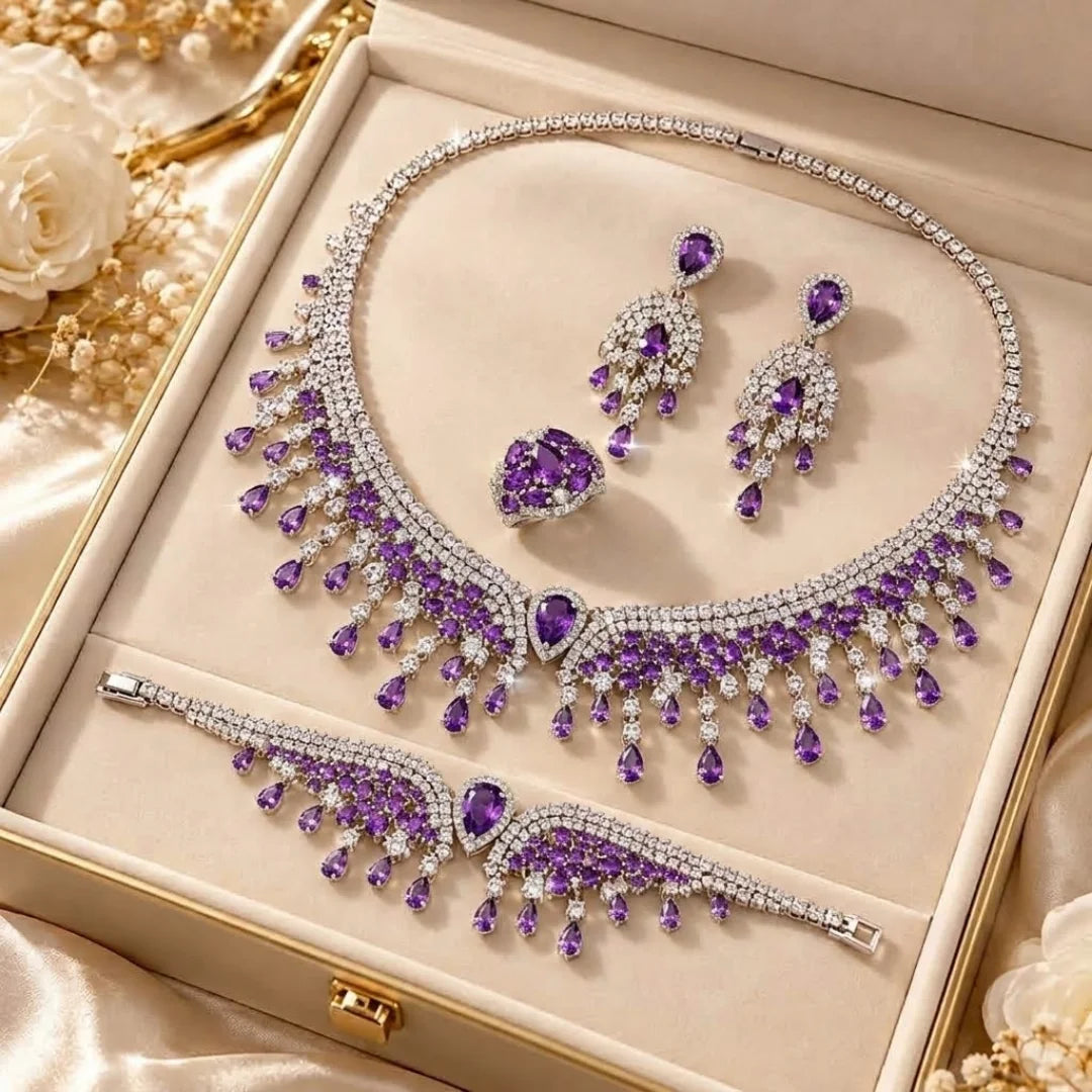 Luxury 4-Piece Teardrop Statement Jewelry Set