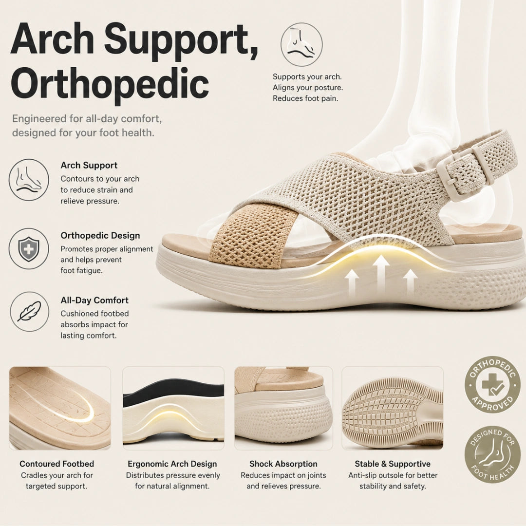 Breathable Orthopedic Walking Sandals with Arch Support