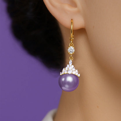 Ethereal Natural Pearl Jewelry Set – Necklace & Bracelet in Champagne, White & Violet Glow