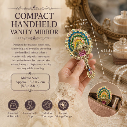 Vintage Style Enamelled Mirror & Comb Set
