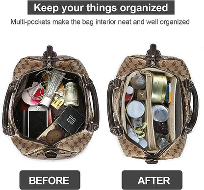 Purse Organizer Insert for Handbags, Felt Bag Organizer for Tote & Purse