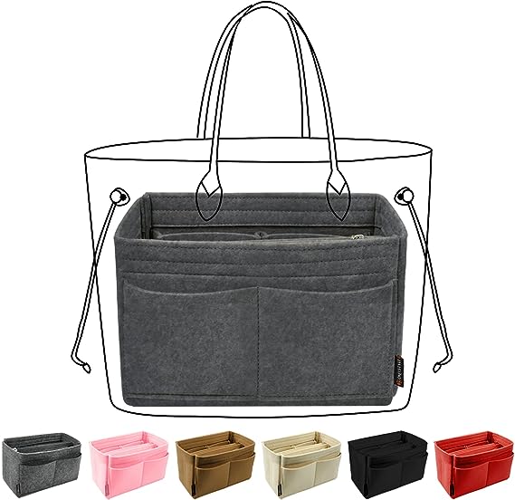 Purse Organizer Insert for Handbags, Felt Bag Organizer for Tote & Purse