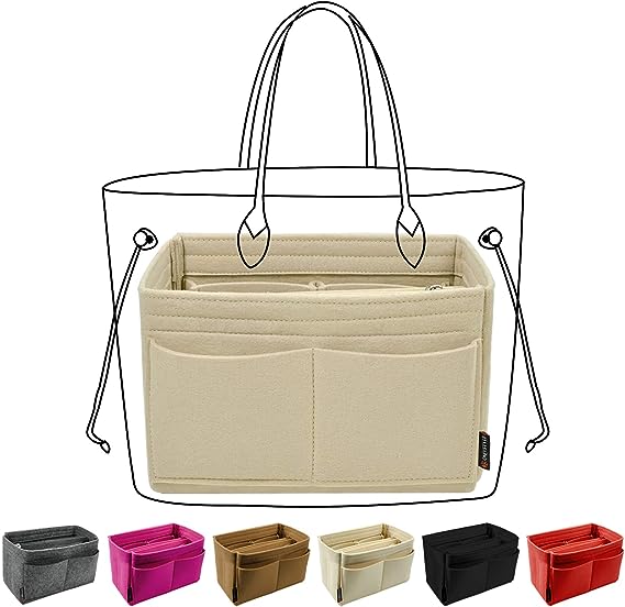 Purse Organizer Insert for Handbags, Felt Bag Organizer for Tote & Purse