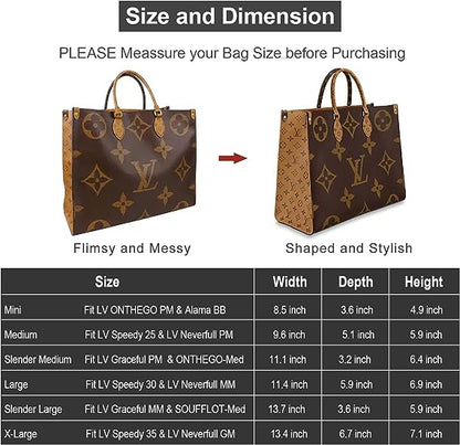 Purse Organizer Insert for Handbags, Felt Bag Organizer for Tote & Purse