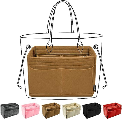 Purse Organizer Insert for Handbags, Felt Bag Organizer for Tote & Purse