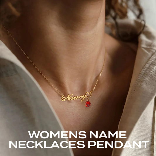 Womens Name Necklaces Pendant With Birthstone, Customized Any Name,Personalized Birthday Gift