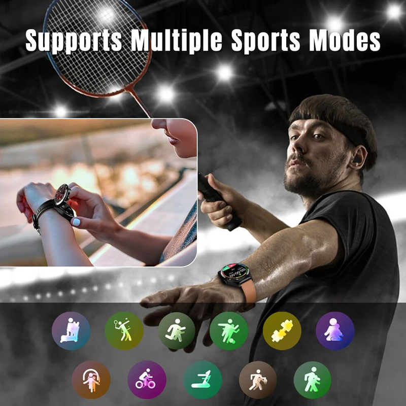 Unisex 2-in 1 Build-in Wireless  Fitness Sports Smart Watch with Earbuds