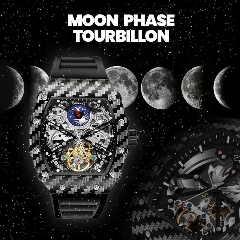 Men Carbon Automatic Mechanical Watch