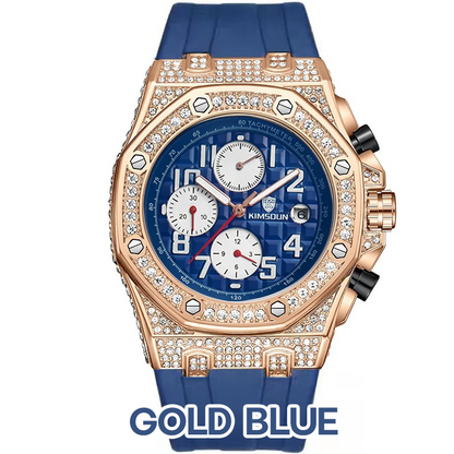 Sports 30M Waterproof Multi-Functional Unisex's Rhinestone Silicone Quartz Watch