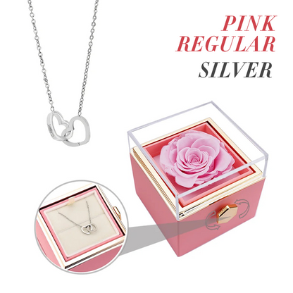 Catherine Eternal Rose Love Languages Heart Pendant Gift Box for Her on Birthday, Christmas, Mother's Day, Valentine's Day