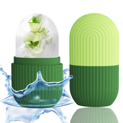 Natural Contour and Skin Care Reusable Ice Cube Roller Silicone Mold Massager for Face, Eyes and Neck