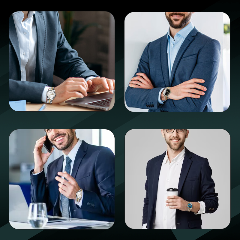 Men 30ATM Business Luminous Gold Plated Movement Automatic Mechanical Swiss Watch