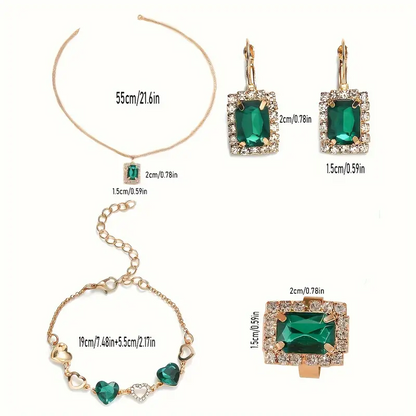 Stylish Rhinestone Women Gold & Silver Plated Watch Jewelry Set