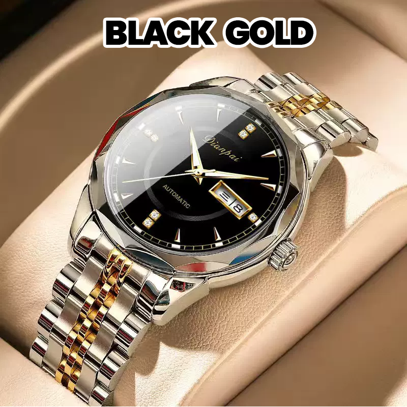 Men 30ATM Business Luminous Gold Plated Movement Automatic Mechanical Swiss Watch