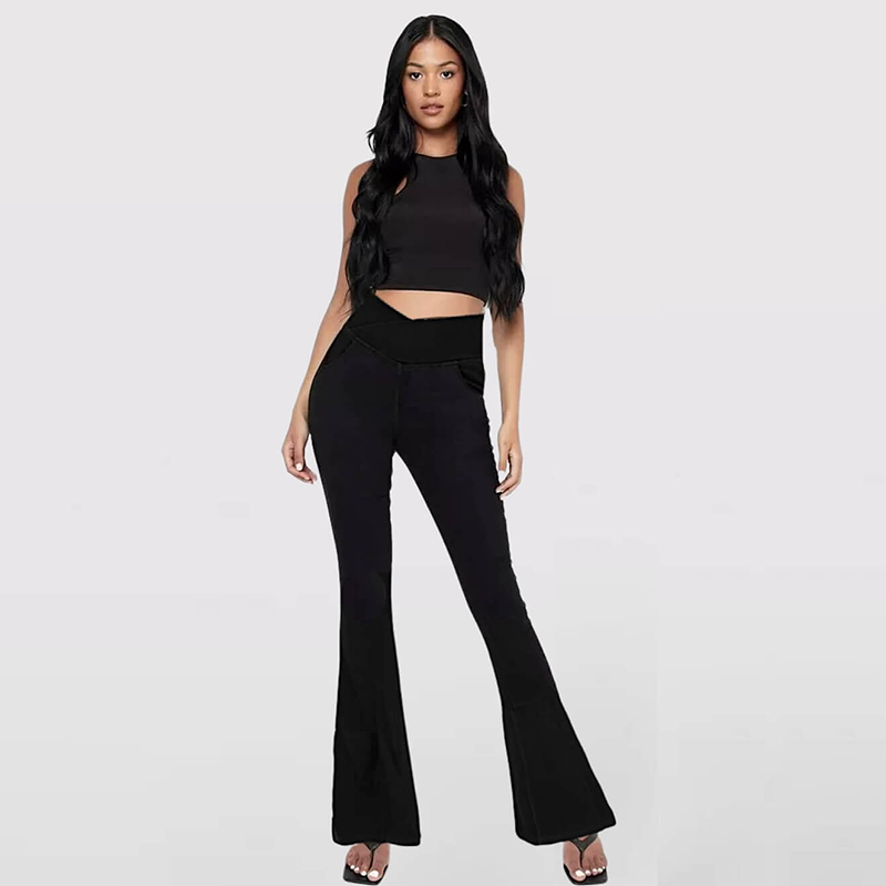 Stretchy Jeans High Waisted Crossover