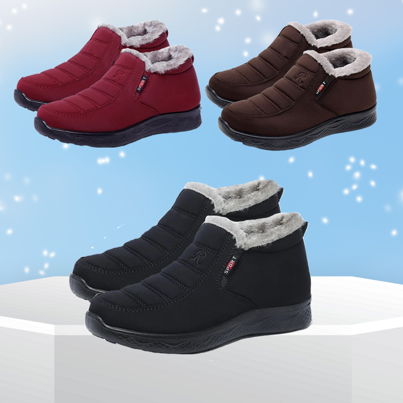 2024 Ergonomic Shoes Winter Non-slip Waterproof Snow Plush Ankle Boots