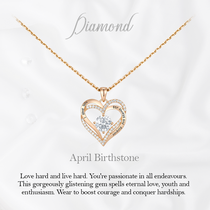 Germe Personalized 12 Birthstone Card Gifts for Women's Forever Love Heart Pendant Necklace