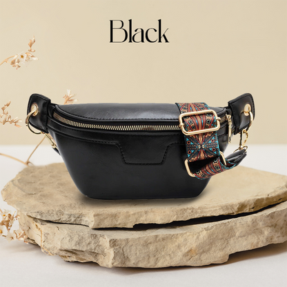 Lannie Women Vintage Bohemian Fashion High Quality Leather Crossbody Bag with Zipper for Casual and Travel