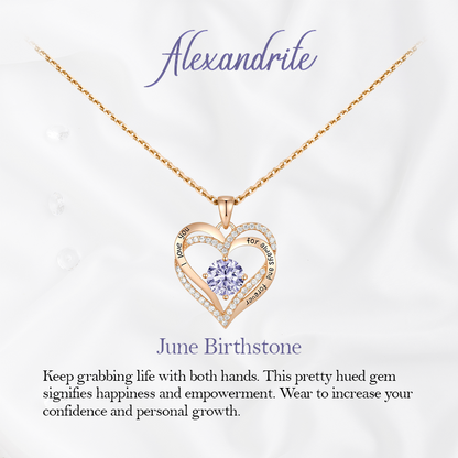 Germe Personalized 12 Birthstone Card Gifts for Women's Forever Love Heart Pendant Necklace