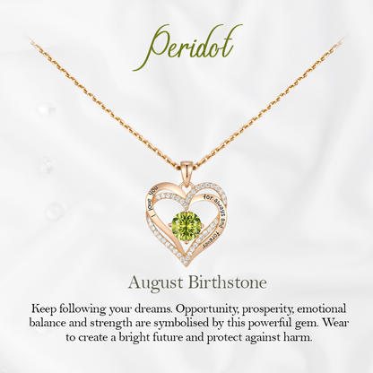 Germe Personalized 12 Birthstone Card Gifts for Women's Forever Love Heart Pendant Necklace
