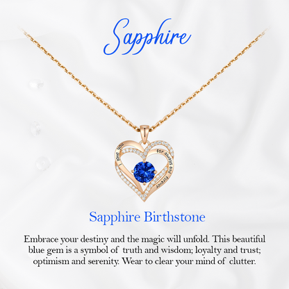 Germe Personalized 12 Birthstone Card Gifts for Women's Forever Love Heart Pendant Necklace