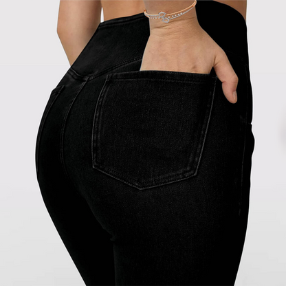 Stretchy Jeans High Waisted Crossover