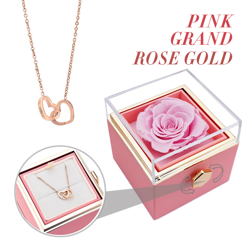 Catherine Eternal Rose Love Languages Heart Pendant Gift Box for Her on Birthday, Christmas, Mother's Day, Valentine's Day