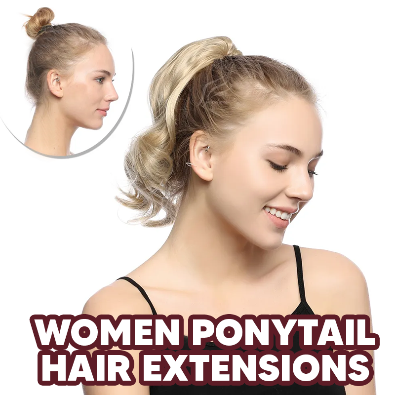 Synthetic Fiber Claw Clip Wavy Ponytail Hair Extensions for Women