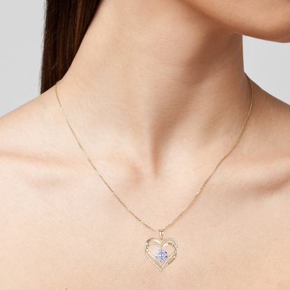 Germe Personalized 12 Birthstone Card Gifts for Women's Forever Love Heart Pendant Necklace