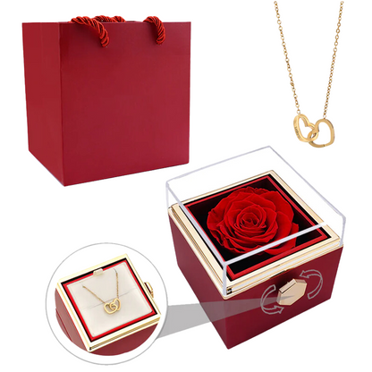Catherine Eternal Rose Love Languages Heart Pendant Gift Box for Her on Birthday, Christmas, Mother's Day, Valentine's Day