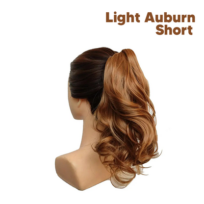 Synthetic Fiber Claw Clip Wavy Ponytail Hair Extensions for Women