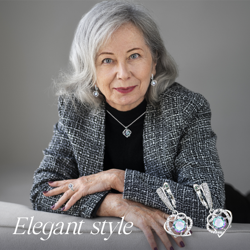 Rigel Silver Hand - Crafted Gemstone Pendant Earring Bracelet & Ring Set For Women