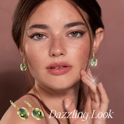 TA Castor 18K Yellow Gold Peridot Ruby Pendant Earring Bracelet & Ring Set For Women With Card