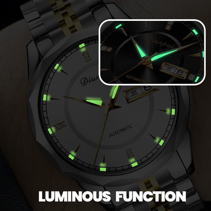 Men 30ATM Business Luminous Gold Plated Movement Automatic Mechanical Swiss Watch
