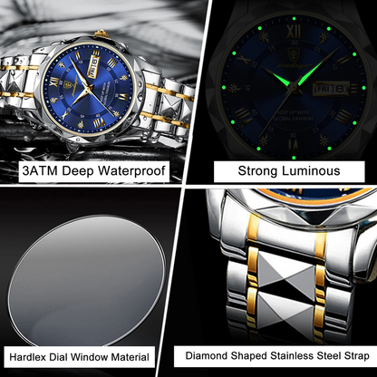 Luxury Waterproof Luminous Stainless Steel Men Watch