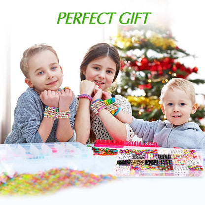 2400pcs Mixed Alphabet Letter Round Beads Kit for DIY Jewelry Making with Crystal Elastic String