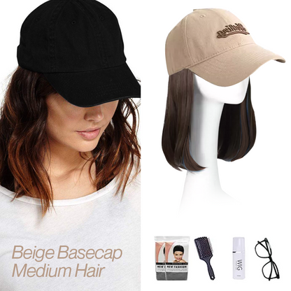 Long Straight Wavy Wig  Hairstyle Extension Baseball Cap for Women