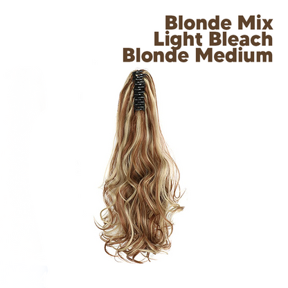 Synthetic Fiber Claw Clip Wavy Ponytail Hair Extensions for Women