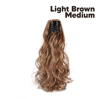 Synthetic Fiber Claw Clip Wavy Ponytail Hair Extensions for Women