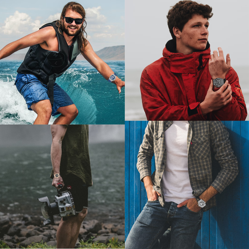 Sports 30M Waterproof Multi-Functional Unisex's Rhinestone Silicone Watch _Long