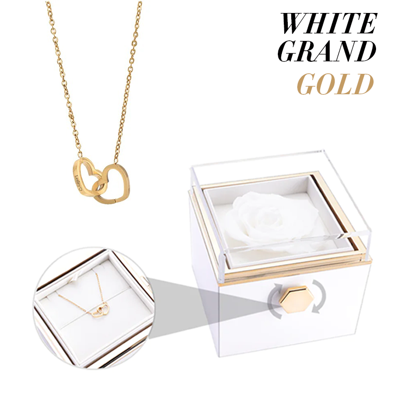 Catherine Eternal Rose Love Languages Heart Pendant Gift Box for Her on Birthday, Christmas, Mother's Day, Valentine's Day