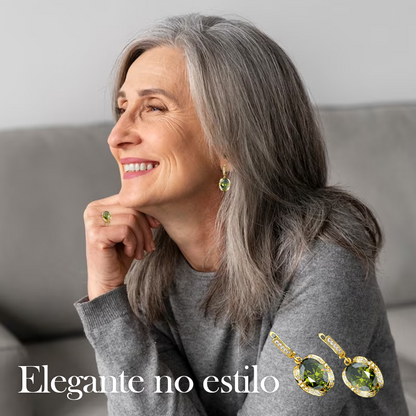 Castor 18K Amarelo Ouro Peridoto Rubi Pingente Brinco Pulseira e Conjunto de Anel Para Mulheres