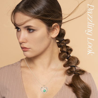 Germe Personalized 12 Birthstone Card Gifts for Women's Forever Love Heart Pendant Necklace