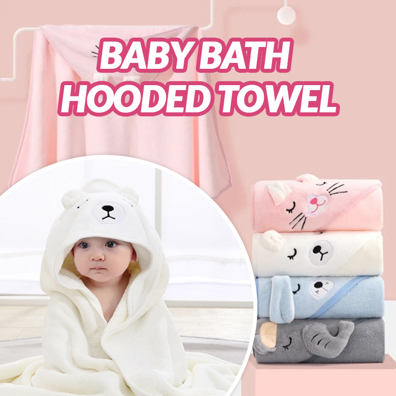Fleece Cute Baby Cartoon Hugging Blanket Bath Hooded Towel